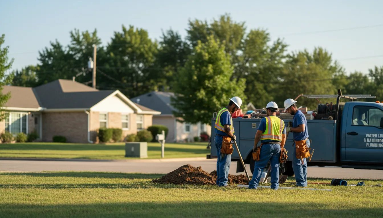 Residential water line and bathroom plumbing service in Driscoll, TX